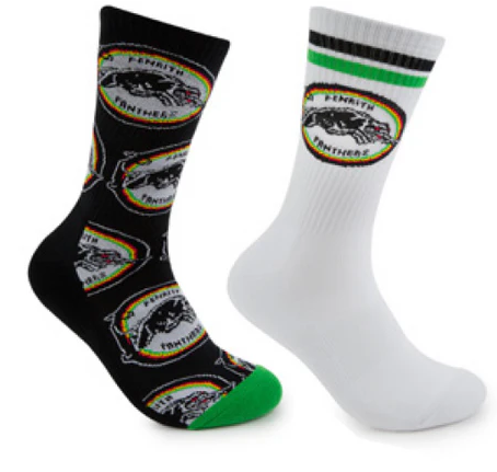 NRL Retro Sneaker Socks / Penrith Panthers - AU 8-13