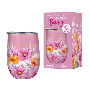 Stainless Steel Double Walled Bevvy - Wistful Wildflowers