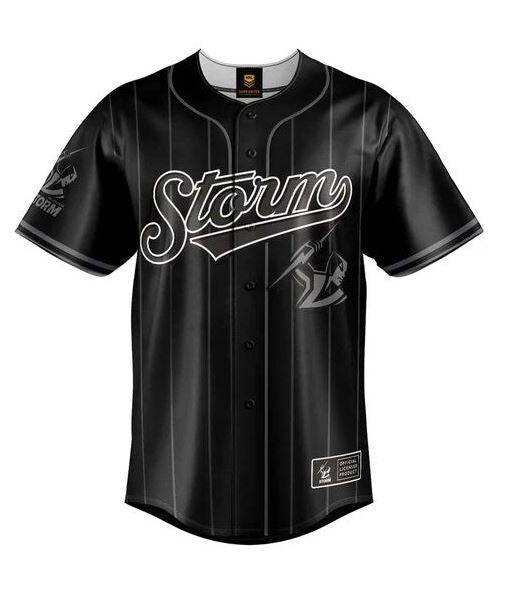 NRL Blackout Baseball Slugger - Storm