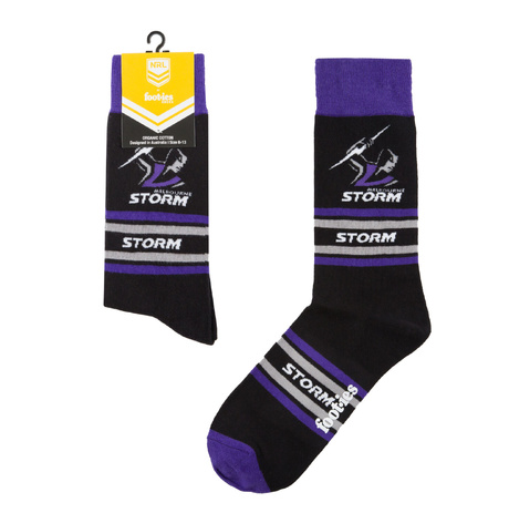 NRL Striped Socks - Storm / AU 8-13
