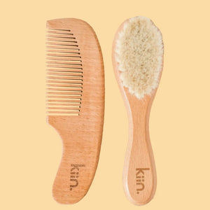 KIIN WOODEN BABY BRUSH AND COMB SET