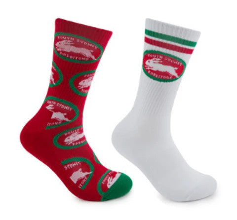 NRL Retro Sneaker Socks AU 8-13 - Rabbitohs