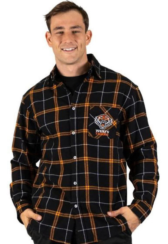 NRL Mustang Flannel Shirt - Wests Tigers