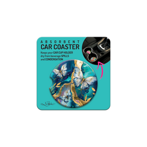 Tranquil Butterflies Car Coaster - Lisa Pollock