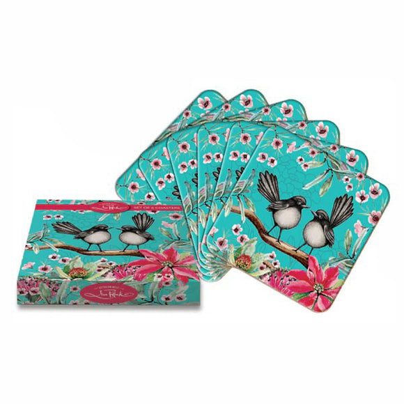 Willy Wagtails / Set Of 6 Coasters - Lisa Pollock