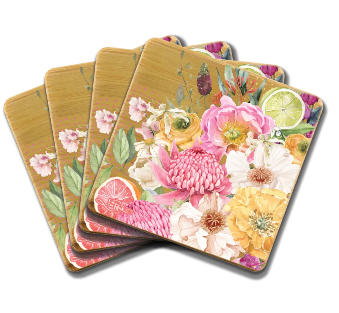 Zesty Spring Coaster Set Lisa Pollock – Nextra Bateau Bay