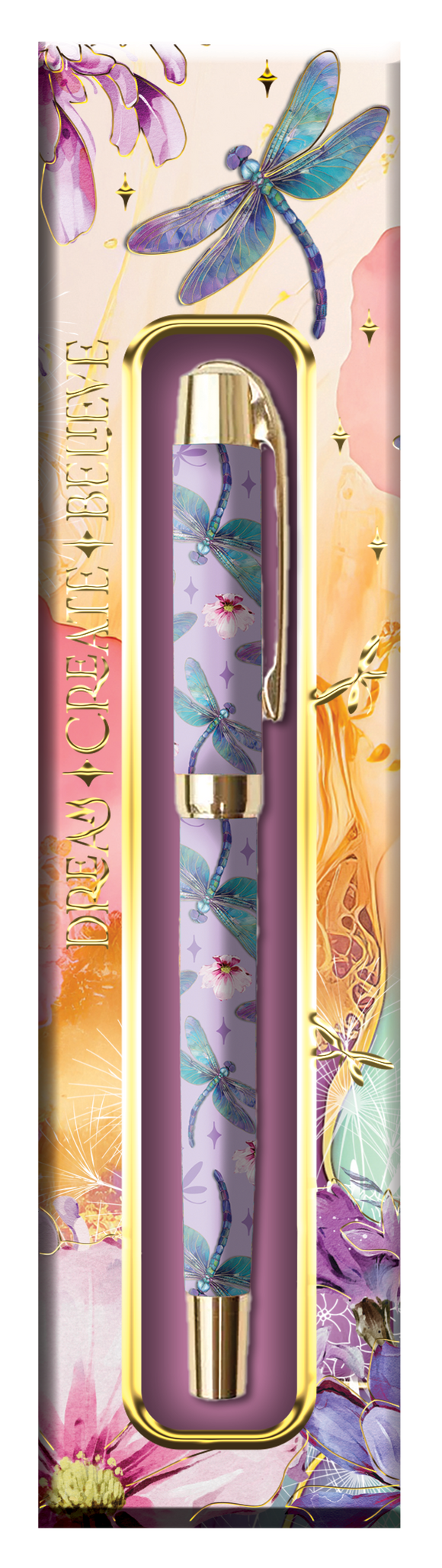 Pen In Gift Box - Delightful Dragonflies