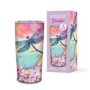 Stainless Steal Roadie Mug - Delightful Dragonflies