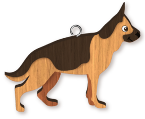 German Shepard - Dog Keyring Landmark