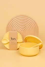 KIIN SILICONE SUCTION BOWL LID+SPOON BUTTERCUP