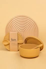 KIIN SILICONE SUCTION BOWL LID+SPOON TAN