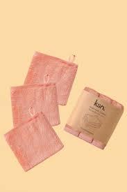 KIIN WASHCLOTHS 3 PACK BLUSH