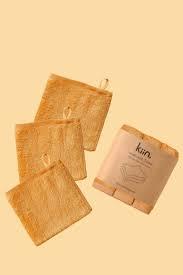 KIIN WASHCLOTHS 3 PACK CARAMEL