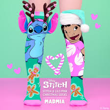 Madmia Socks 3-5 - Stitch Pink Xmas