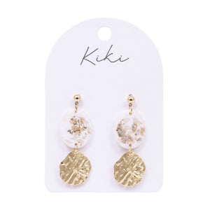 Light Shimmer Oval Earrings - Kiki