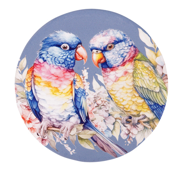 Lorikeets Ceramic Coaster - Native Blooms