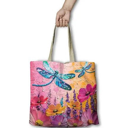 Playful Dragonflies Shopping Bag - Lisa Pollock