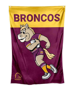 NRL Mascot Wall Flag- Broncos