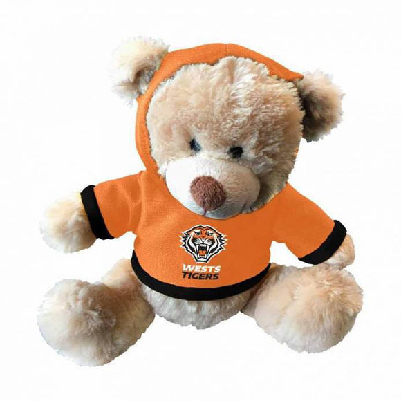 NRL Teddy With Hoodie - West Tigers