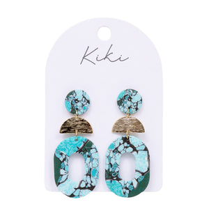 Turquoise Marble Earrings - Kiki