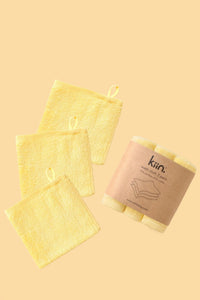 KIIN WASHCLOTHS 3 PACK BUTTERCUP