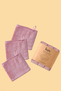 KIIN WASHCLOTHS 3 PACK HEATHER