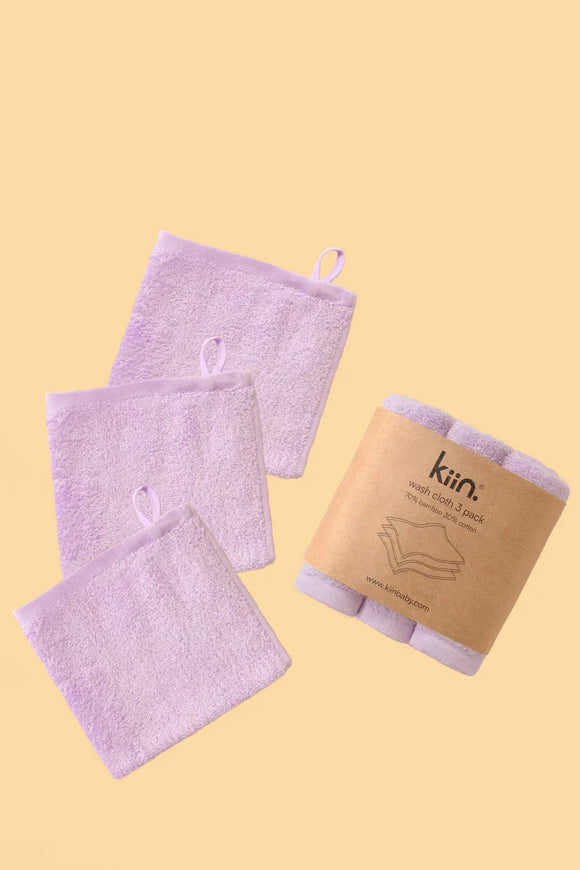 kiin Wash Cloths 3pack - Lilac