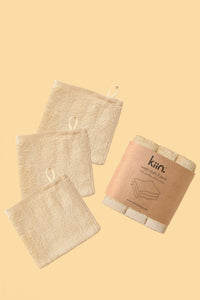 KIIN WASHCLOTHS 3 PACK OAT