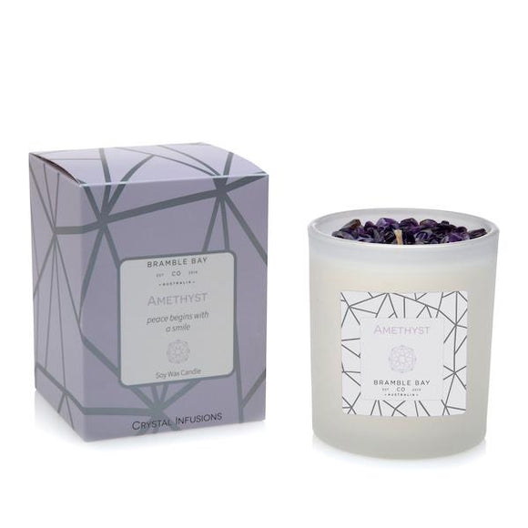 Bramble Bay Crystal Infusions Candle Amethyst 300g