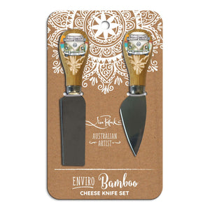 Lisa Pollock Cheese Knives Set of 2 Kombi Sunset